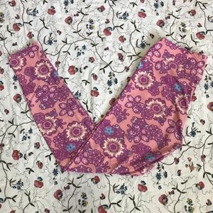 pink floral lularoe leggings - os